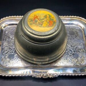 COPY - Vintage Aluminum Powder Music Box - Plays Song “Trovatore”